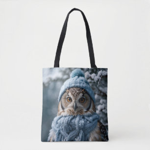 Cosy Whimsical Winter Wonderland Owl Tote Bag