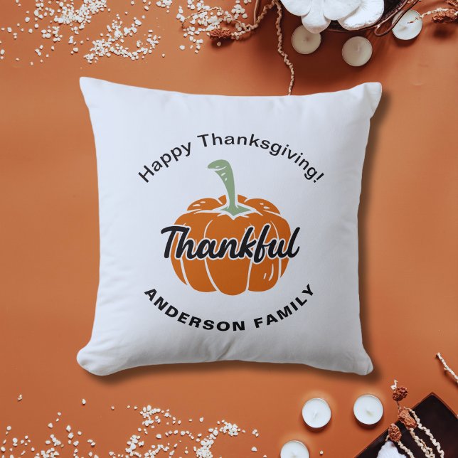 Cosy White Happy Thanksgiving  Cushion (Creator Uploaded)