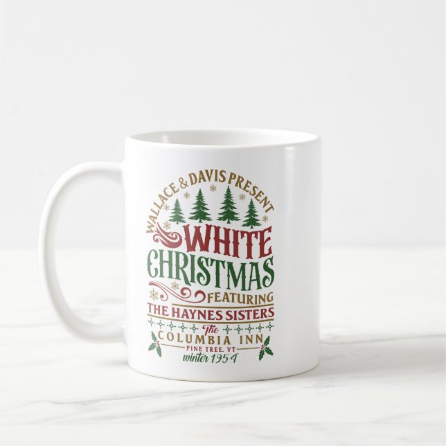 Cosy White Winter Holiday Movie – Merry Christmas Coffee Mug (Left)