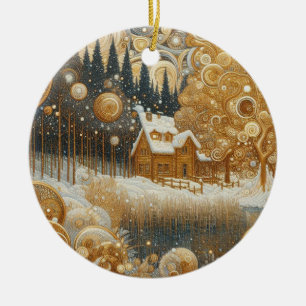 "Cosy Winter Abode" Ceramic Ornament