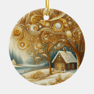 "Cosy Winter Abode" Ceramic Ornament