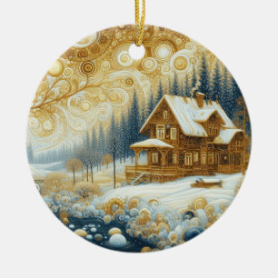 "Cosy Winter Abode" Ceramic Ornament