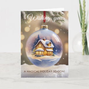 Cosy Winter Bauble Christmas Greeting Card 