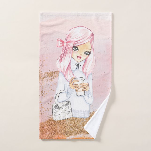 cosy winter blogger girl Hand Towel  (Hand Towel)