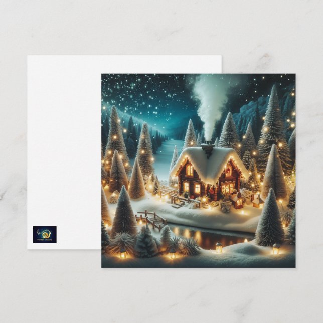 Cosy Winter Cabin Christmas Card (Front/Back)