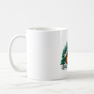 Cosy Winter Cabin Snowfall Christmas Art Coffee Mug
