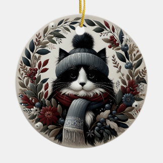 Cosy Winter Cat Ornament