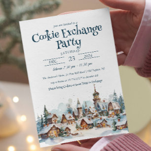 Cosy Winter Christmas Cookie Exchange Party Invitation