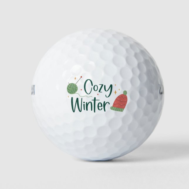 Cosy Winter Christmas Golf Balls (Front)