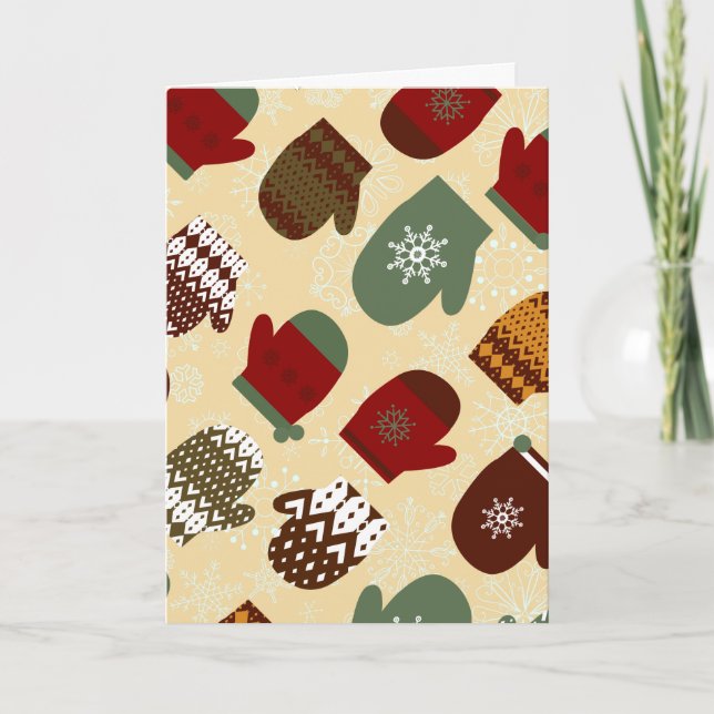 Cosy Winter Christmas Holiday Mittens (Front)