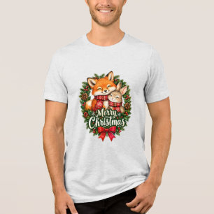Cosy Winter Club – Vintage Woodland Christmas Wrea Tri-Blend Shirt