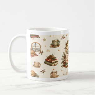 Cosy Winter Cocoa & Books Cottagecore Mug