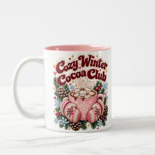 Cosy Winter Cocoa Club Festive Holiday Two-Tone Coffee Mug