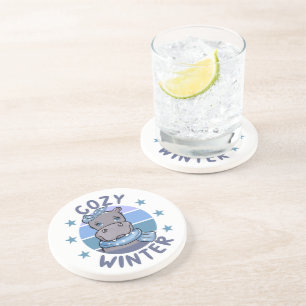 Cosy Winter Cute Animal Coaster