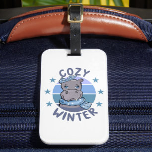 Cosy Winter Cute Animal Luggage Tag