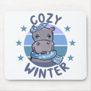 Cosy Winter Cute Animal Mouse Pad