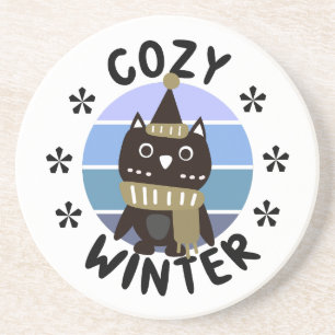 Cosy Winter, Cute Owl Coaster