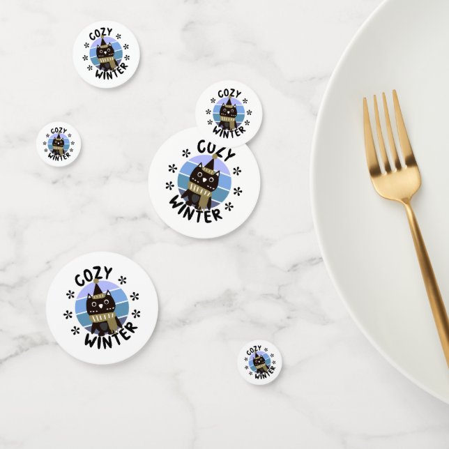 Cosy Winter, Cute Owl Confetti (Group)
