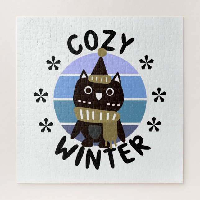 Cosy Winter, Cute Owl Jigsaw Puzzle (Vertical)