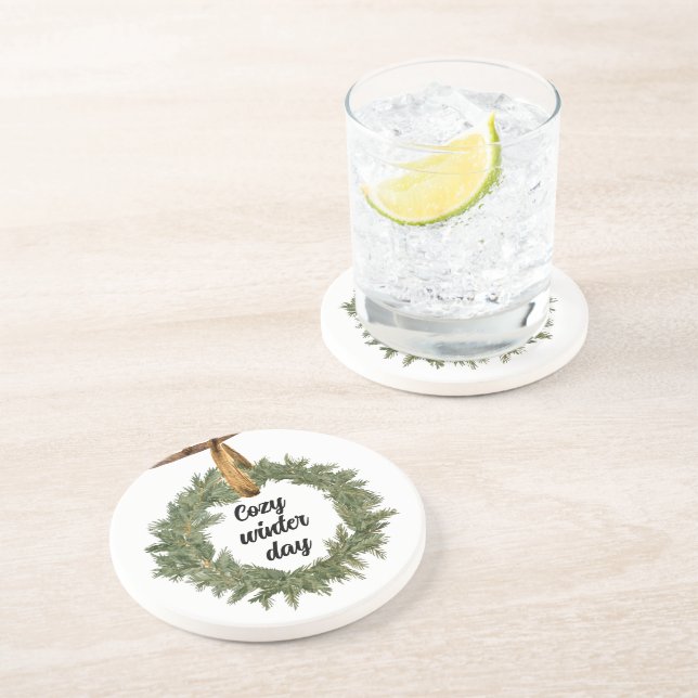 Cosy Winter Day Coaster (Side)