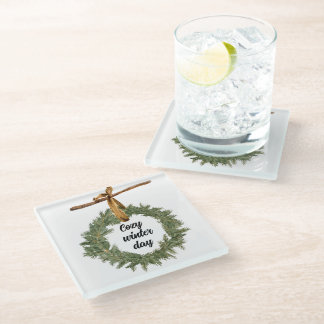 Cosy Winter Day Glass Coaster