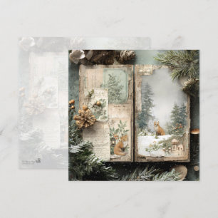 Cosy Winter Deep Cottagecore Scrapbook Page  Invitation