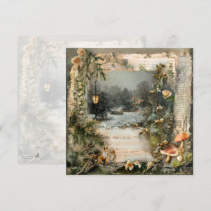 Cosy Winter Deep Cottagecore Scrapbook Page Invitation