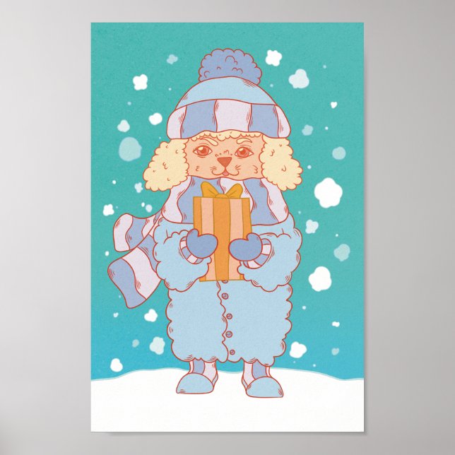 Cosy Winter Dog Poster (Front)