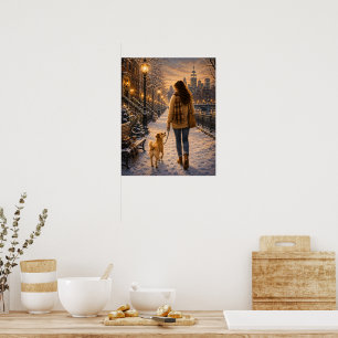 Cosy Winter Evening Walk with My Best Friend Poster