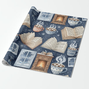Cosy Winter Evenings – Hot Cocoa, Books, Firelight Wrapping Paper