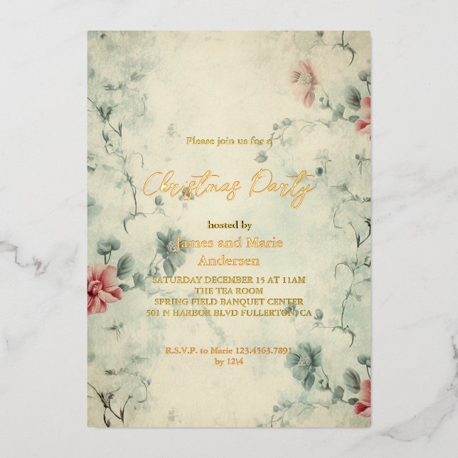 Cosy Winter Floral Christmas Party (Front)