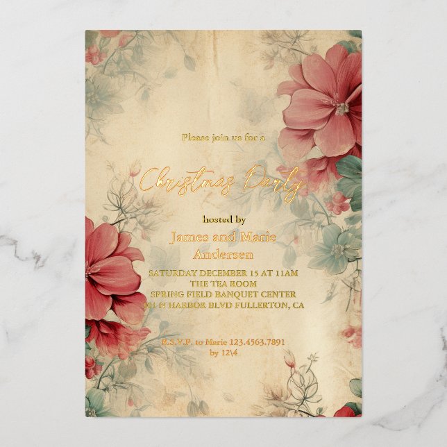 Cosy Winter Floral Christmas Party (Front)