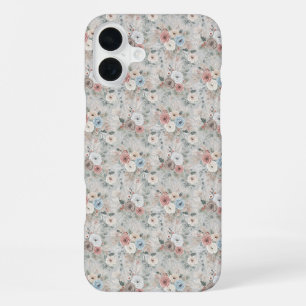 Cosy Winter Floral Pattern iPhone 16 Plus Case