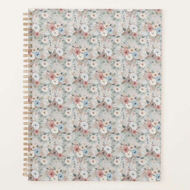Cosy Winter Floral Pattern Planner (Front)