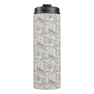 Cosy Winter Floral Pattern Thermal Tumbler