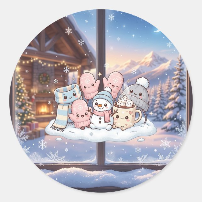 Cosy Winter Friends Sticker (Front)