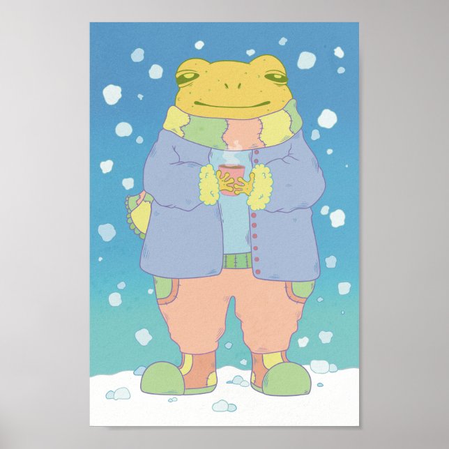 Cosy Winter Frog Poster (Front)