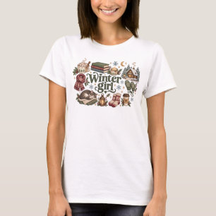 Cosy Winter Girl Aesthetic Cute Cottagecore Appare T-Shirt