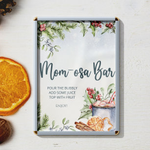 Cosy Winter Hot Cocoa Baby Shower Mum-osa Bar Poster