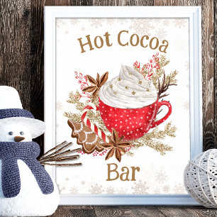 Cosy Winter Hot Cocoa Bar Cookies Christmas Poster