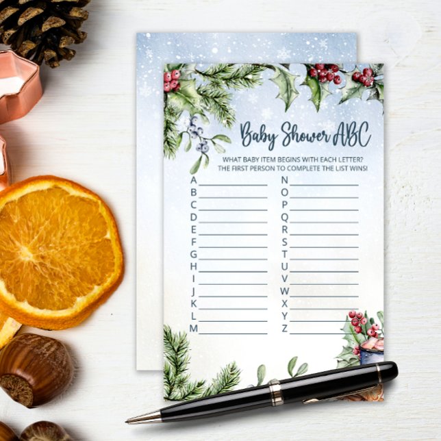 Cosy Winter Hot Cocoa Snowly Baby Shower ABC game (Creator Uploaded)