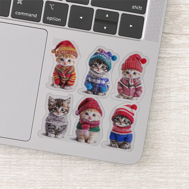 Cosy Winter Kittens Cute Sweaters on Cats (Detail)