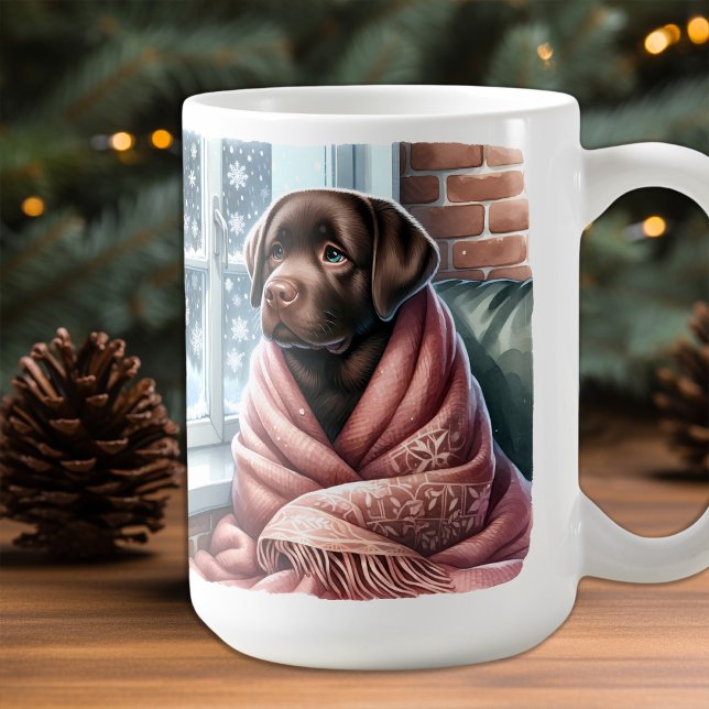 Cosy Winter Labrador Retriever Christmas Puppy Dog Coffee Mug (Creator Uploaded)