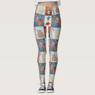 Cosy Winter Patchwork Christmas Leggings