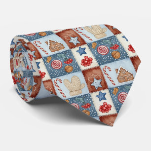 Cosy Winter Patchwork Christmas Tie