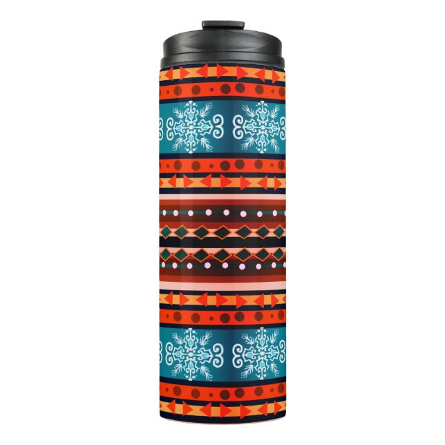 Cosy Winter Pattern Thermal Tumbler (Front)