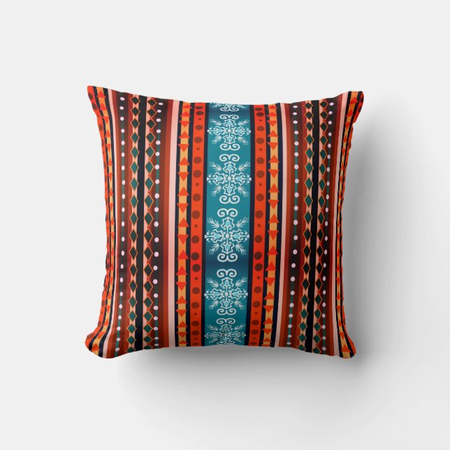 Cosy Winter Pattern Throw Pillow (Front)