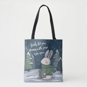 Cosy Winter Reading Book Tote Bag