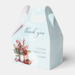 Cosy Winter Rowan berry bouquet Wedding Favour Box
