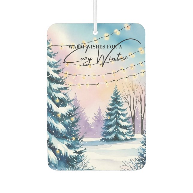 Cosy Winter Scene Car Air Freshener (Front)